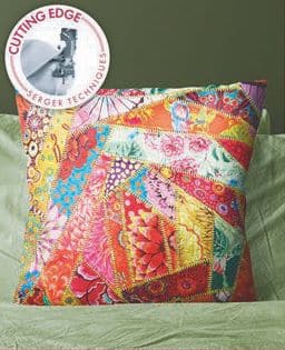 Crazy Quilted Pillow Serger